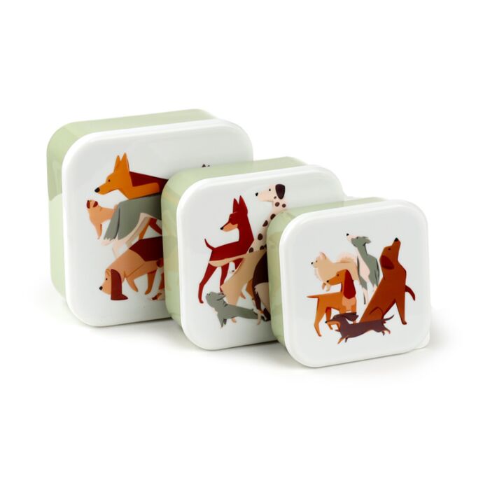 Pudełko na lunch, zestaw 3 (M/L/XL) - Barks Dog