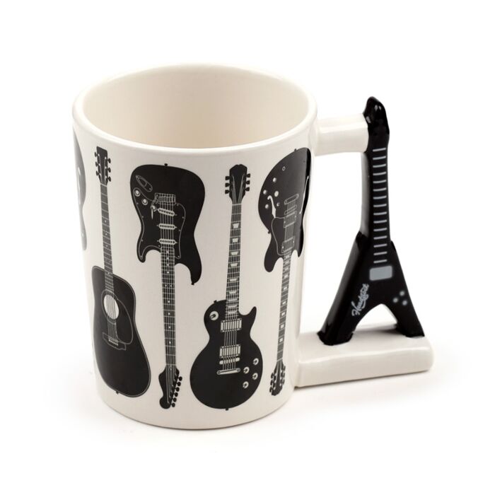 Kubek ceramiczny z uchwytem w kształcie gitary "Gitary Rockowe Headstock"